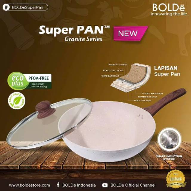 BOLDE Superpan Wajan Granit 26cm+Tutup Kaca