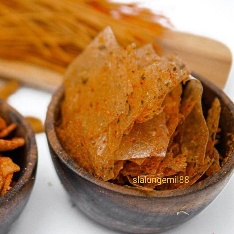 

Kripca keripik kaca pedas extra daun jeruk 500gr