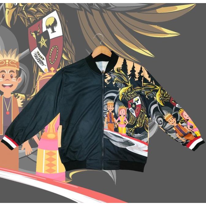 Promo Jaket Pria Printing-Jaket Berkerahv Jokowi Khas Batik Garuda