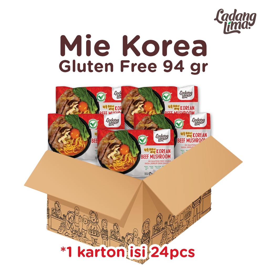 

1 Karton - Mie Korea 94g Gluten Free Ladang Lima (isi 24 pcs)