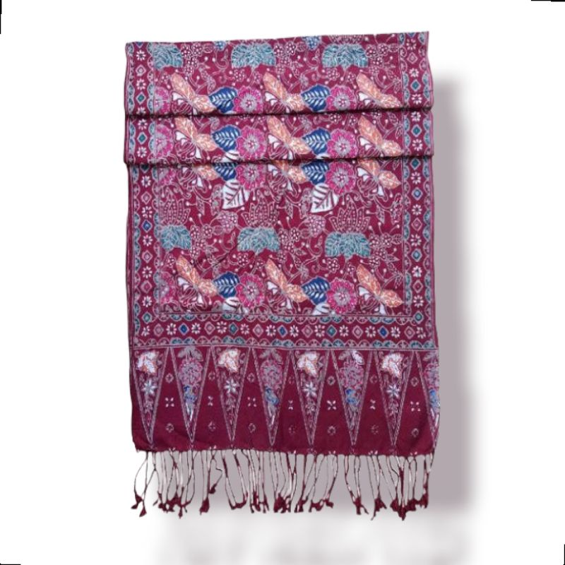 SCARF Syal Wanita motif batik Selendang Pasmina Batik Cap Kombinasi Tulis Doby Dolbi Dobi