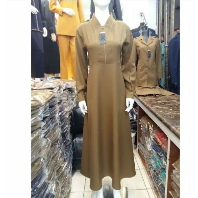 GAMIS BUSUI PNS PDH PEMDA KHAKI COKLAT TUA BAHAN DIJAMIN ADEM DIPAKAI