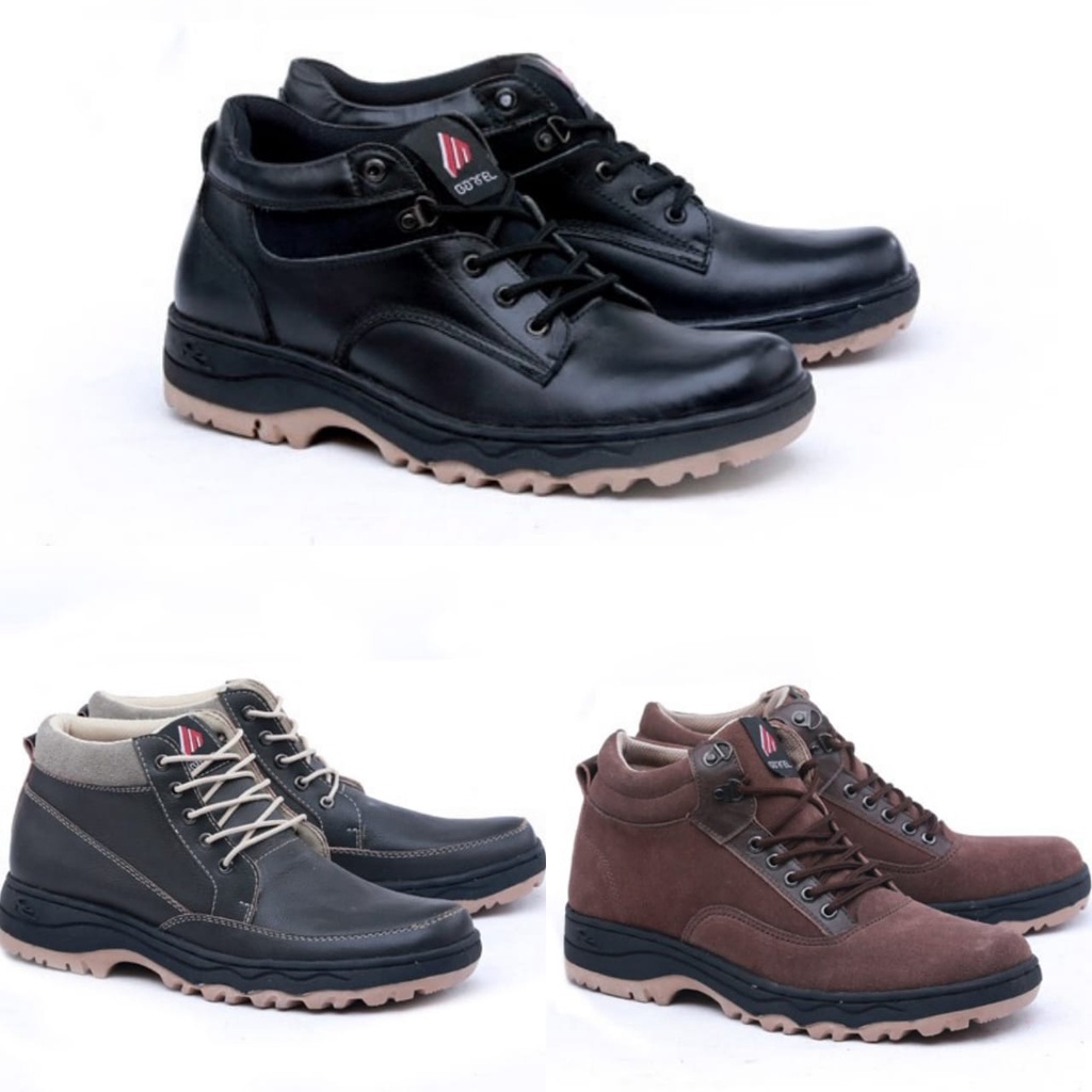 Sepatu Boots Hiking Pria Kulit Premium Original Garsel Shoes GL 2043 / GL 2045 / GL 2044