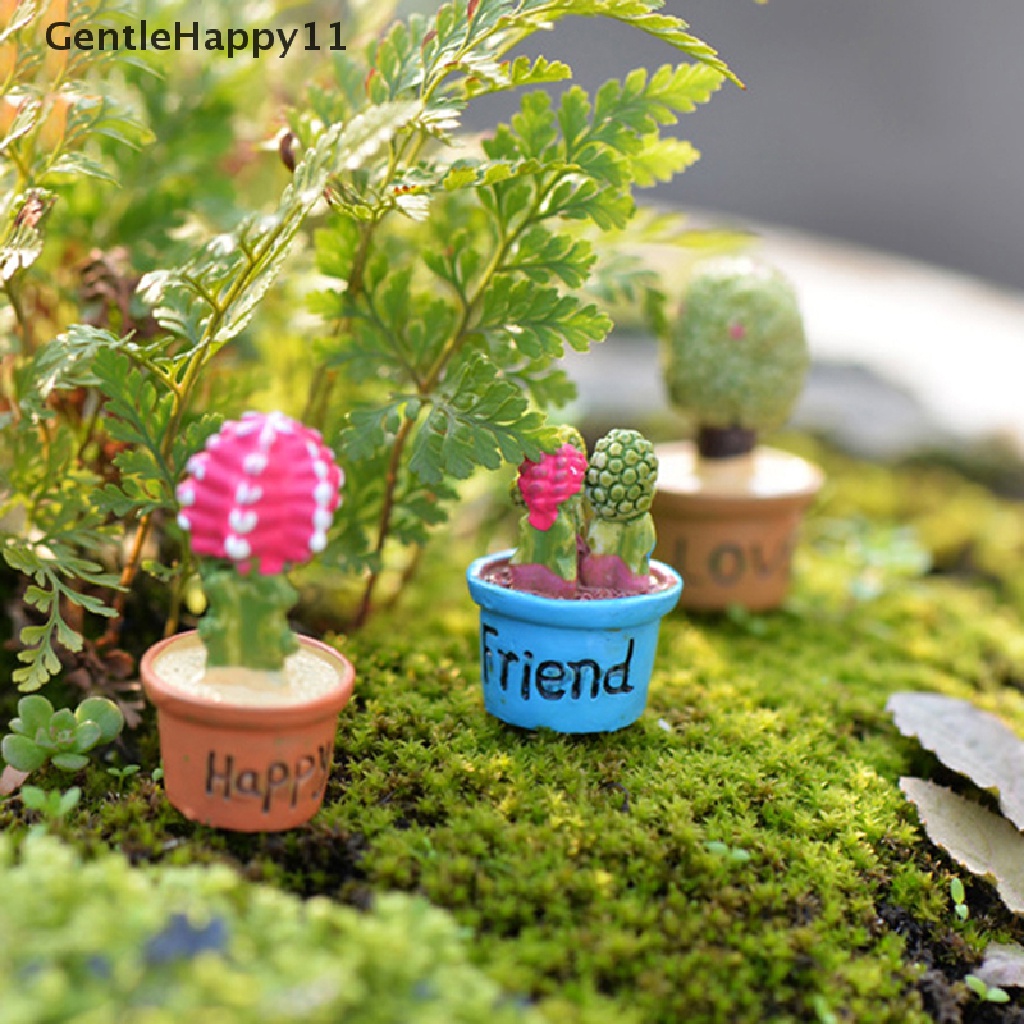 Gentlehappy Miniatur Kaktus Untuk Dekorasi Taman Mini / Fairy Garden / Craft DIY