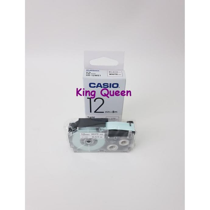 

BARANG BARU EZ- Label Casio Tape Cartridge XR-12WE1 Black INK White 12MM X 8m