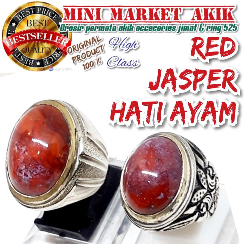 Batu akik jasper merah hati ayam murah / akik ato ayam