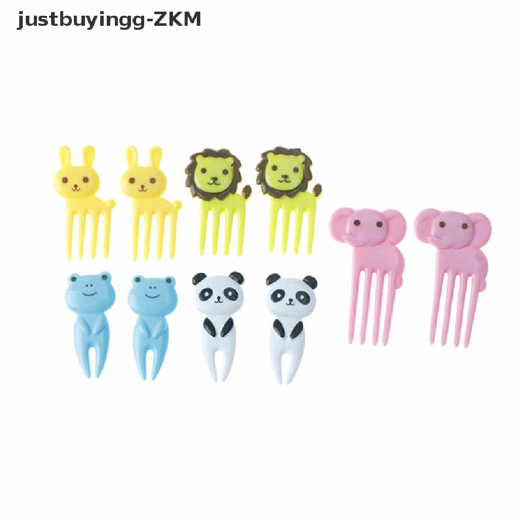 [justbuyingg] 10pcs/set kids Animal Cartoon Fruit Fork Sign Fruit Toothpick Bento Lunch Decor [zkm]