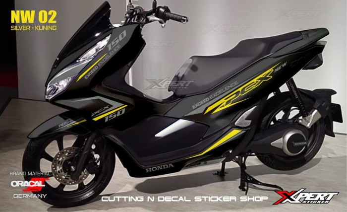 STRIPING PCX STICKER PCX HONDA EXCEED KUNING - SILVER STIKER PCX MERAH PUTIH