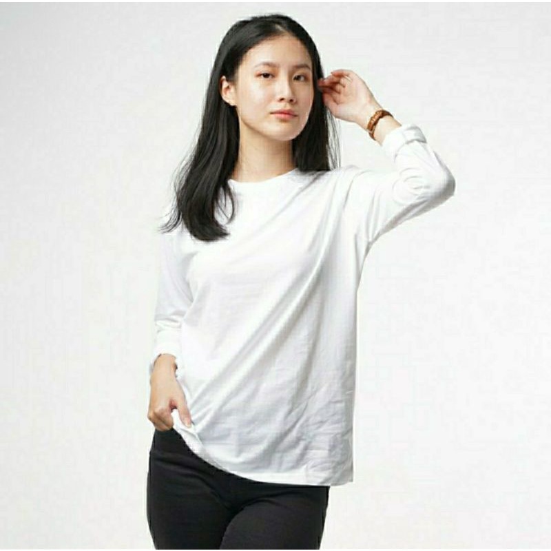 kaos wanita lengan panjang/MANSET WANITA size XXL bahan kaos spandex