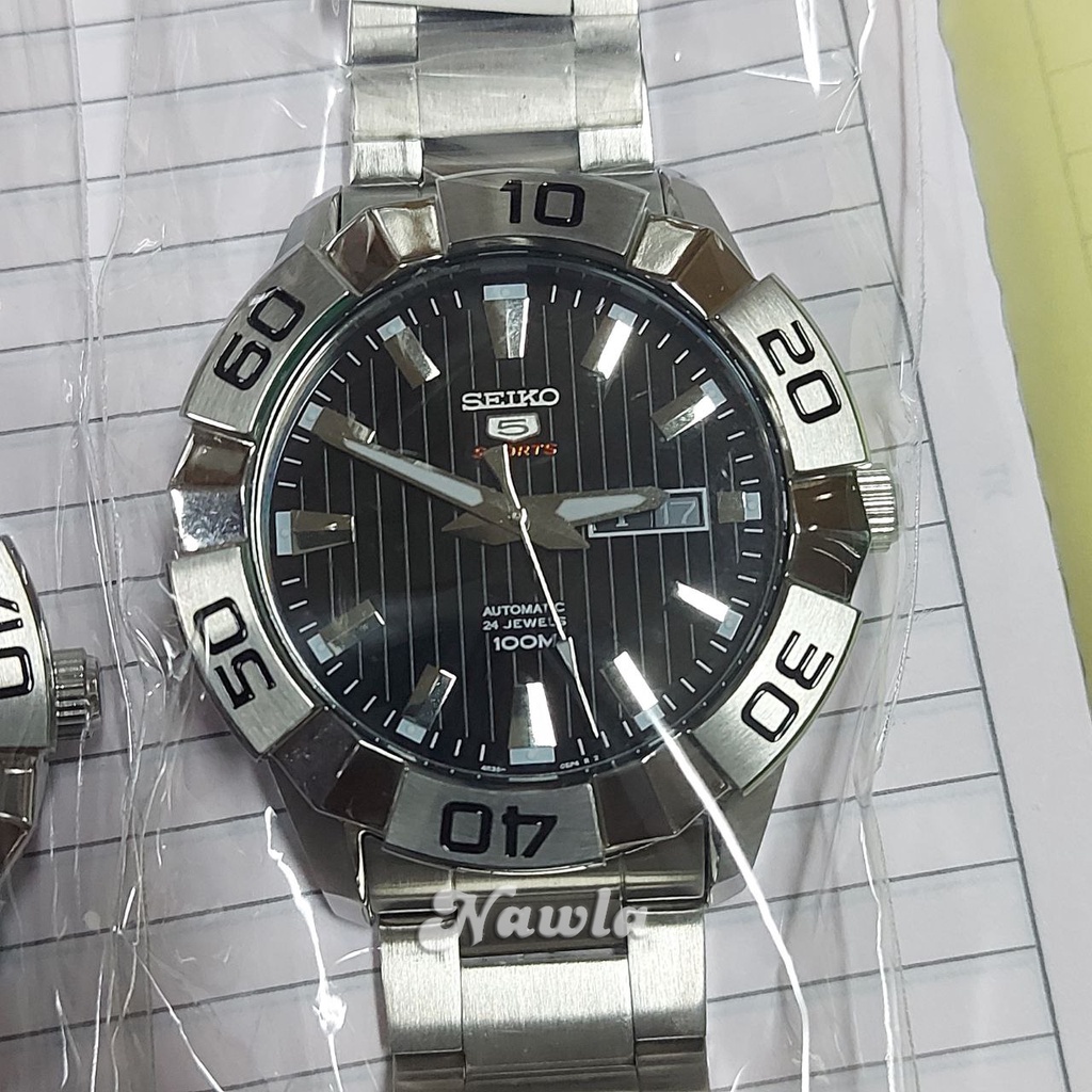 Seiko 5 Sports SRPA51K1 Black Pattern Dial - Jam Tangan Pria SRPA51