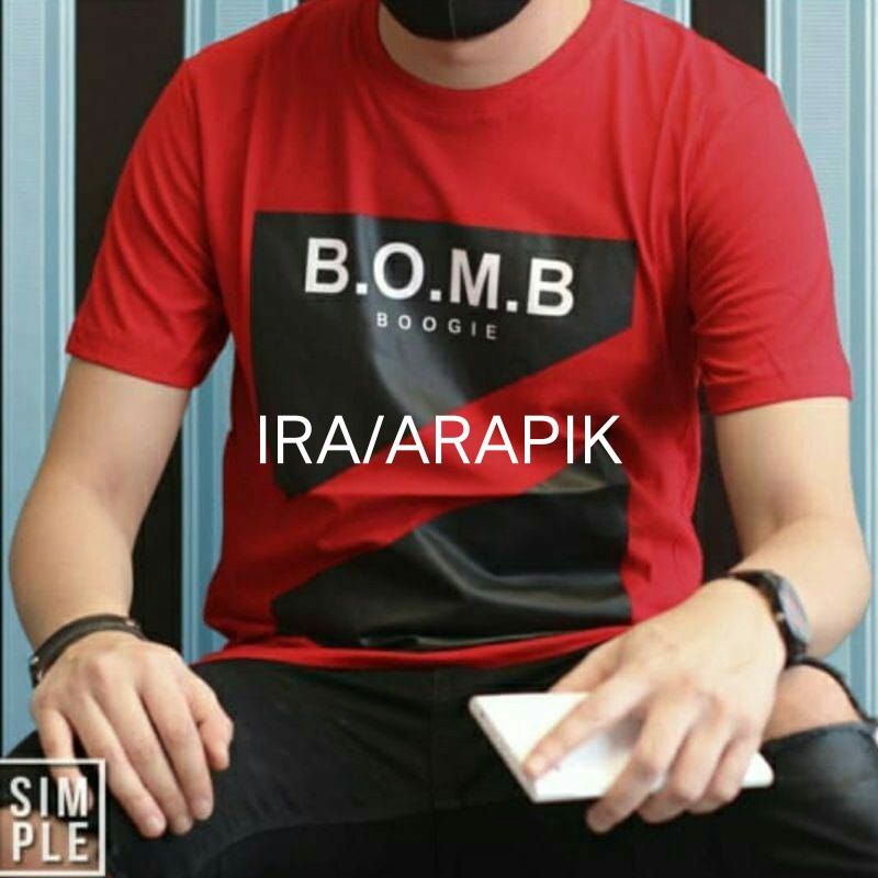 kaos boombogie original/kaos distro-BOMB MERAH CABE