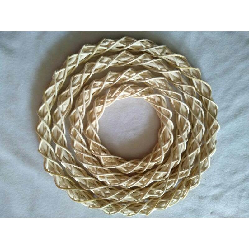 Ring rotan bahan macrame, mahar rustic uk 10,15, 20,25,30,40cm termurah