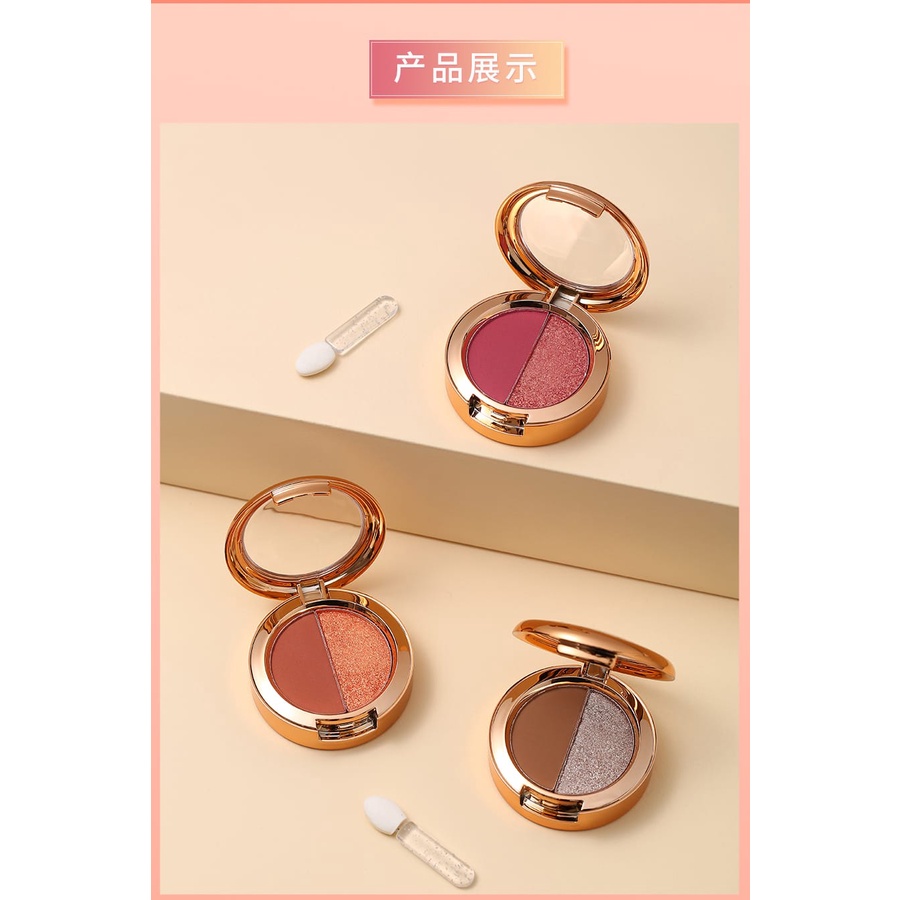 Lameila Palet Eyeshadow Matte 2 Warna Eyeshadow Glitter Highlighter DJ 5121