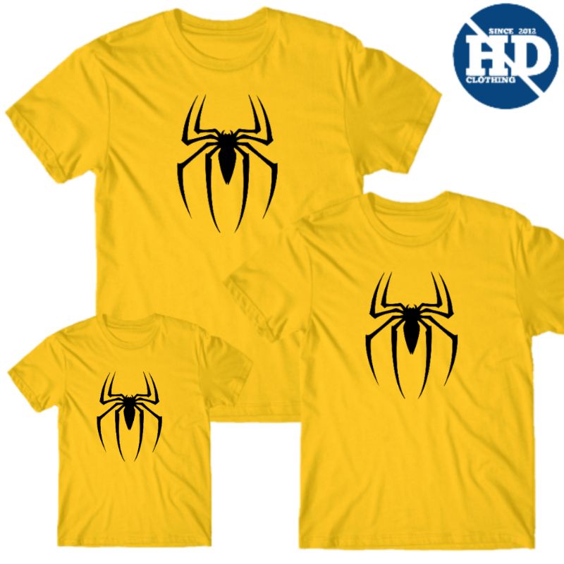 KAOS PRIA DEWASA DAN ANAK MOTIF LABA - LABA LOGO SPIDERMAN EDISI FAMILY