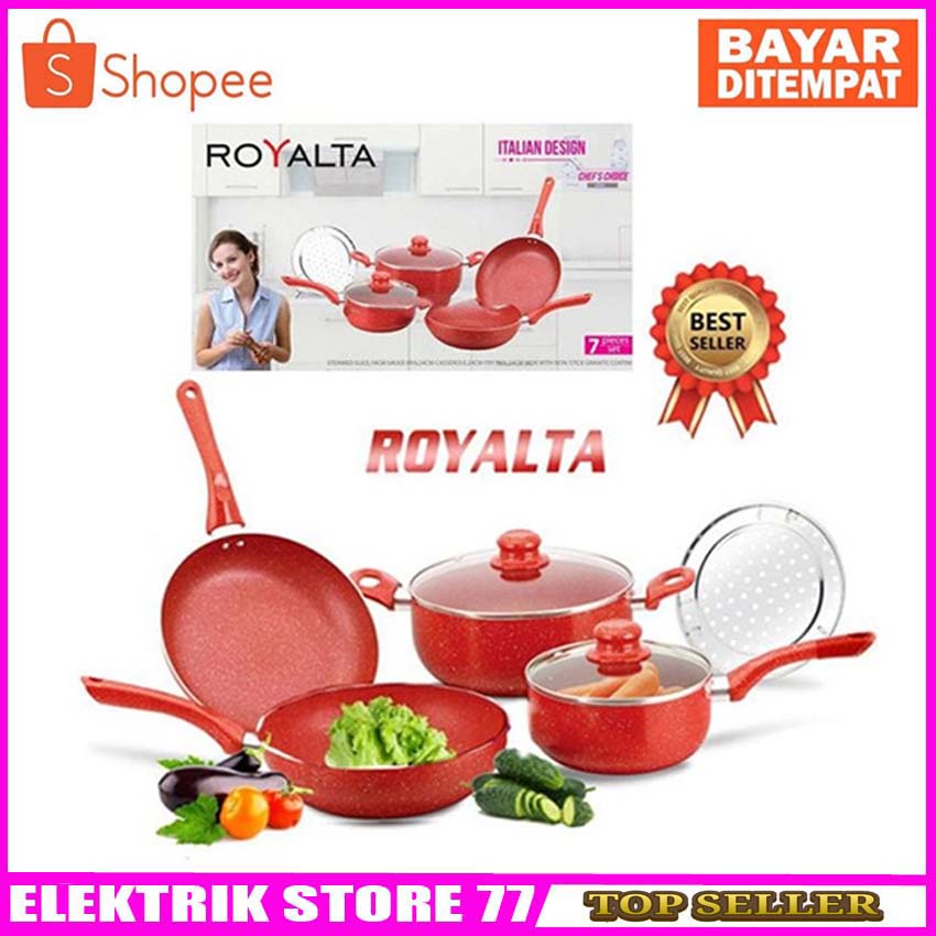 PANCI 7 PC Granite ROYALTA SET STEAMER &amp; Anti lengket Berkualitas