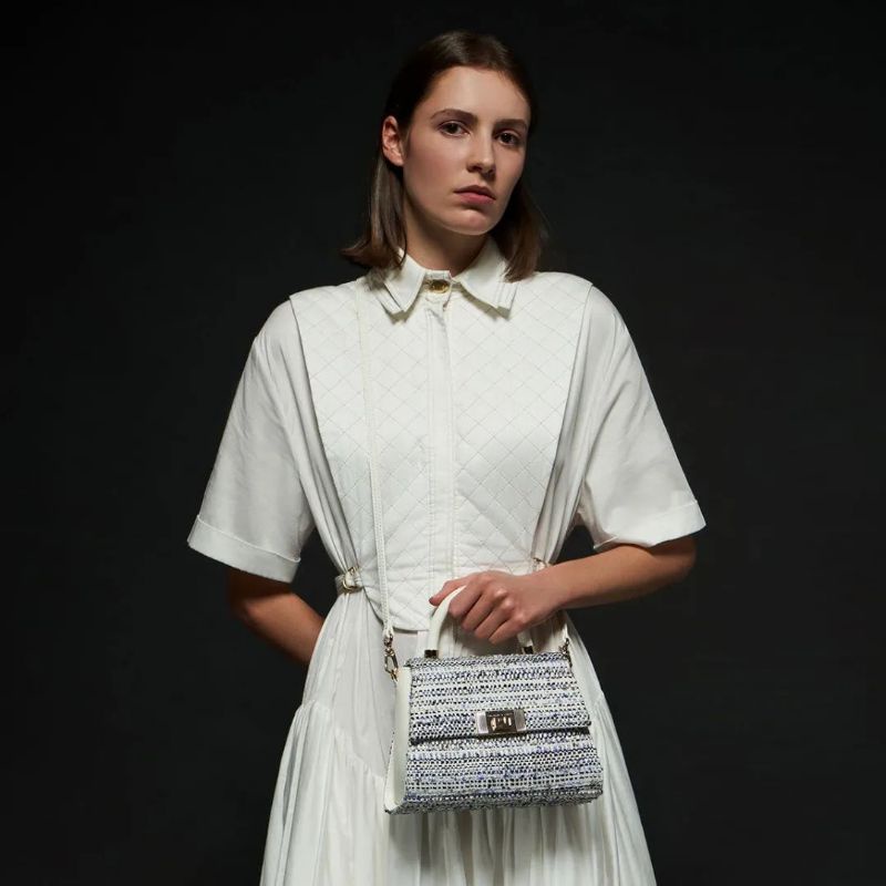 7.7 SALE | CK GIFTSET C-Capsule Collection: Marise Croc-Effect Trapeze Bag​ INCLUDE BOX