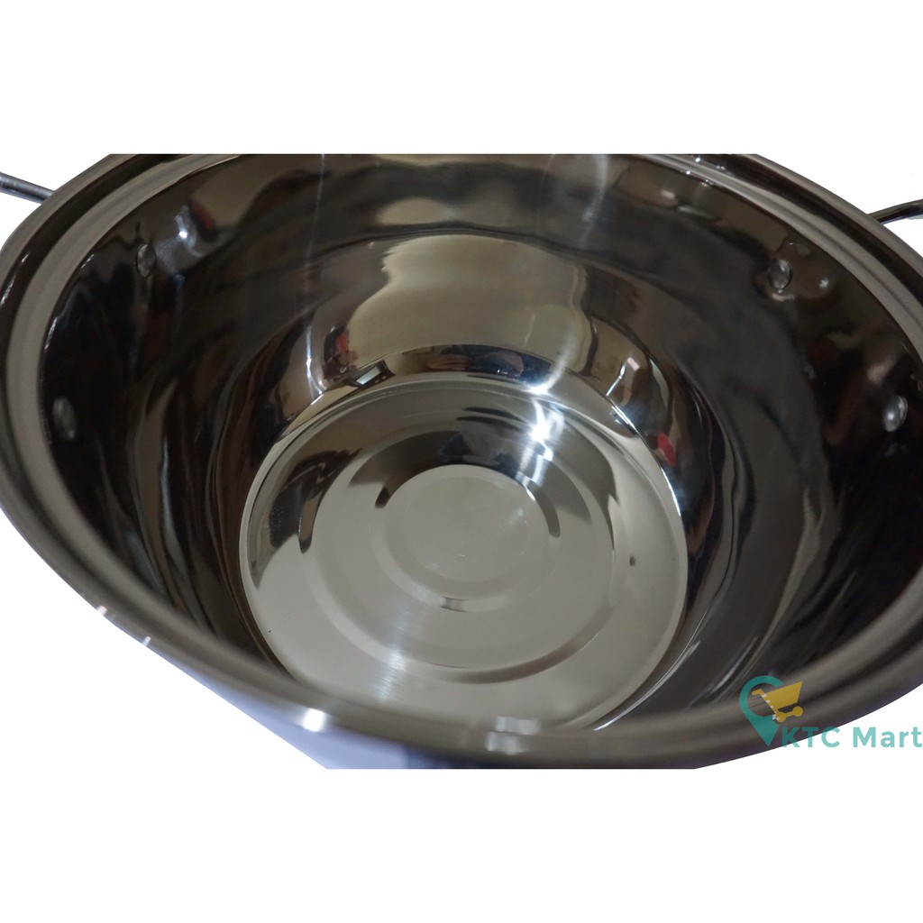 KTCmart - TAJIMAWA Panci Sup Stainless 20 cm Tutup KACA / Panci Masak/ Soup Pot
