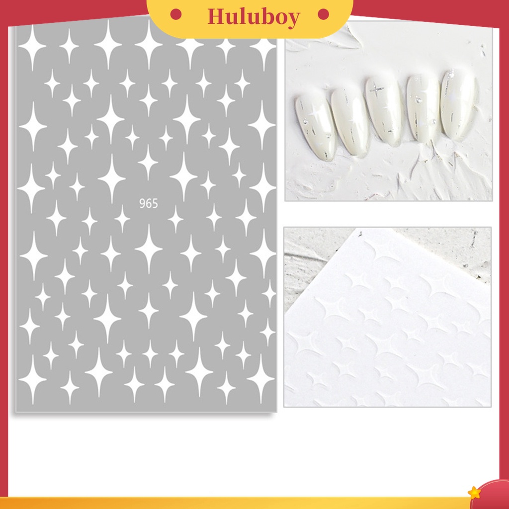 Huluboy Huluboy♡ 7pcs / Set Stiker Kuku 3D Motif Meteor / Bintang Aksen Glitter Untuk Aksesoris Nail Art / Manicure