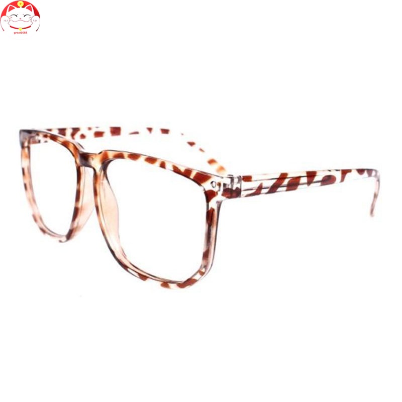 Sun Glass Unisex Oversized Retro Tortoise Shell Nerd Geek Clear Lens Plain Glasses