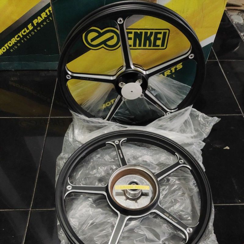 Enkei 505 palang 5 lurus hitam dopp/ black Matt f1zr Jupiter 1.40 1.60 17