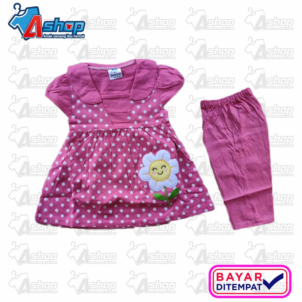 Dress Anak Perempuan Plus Celana All Size 2-3 Tahun