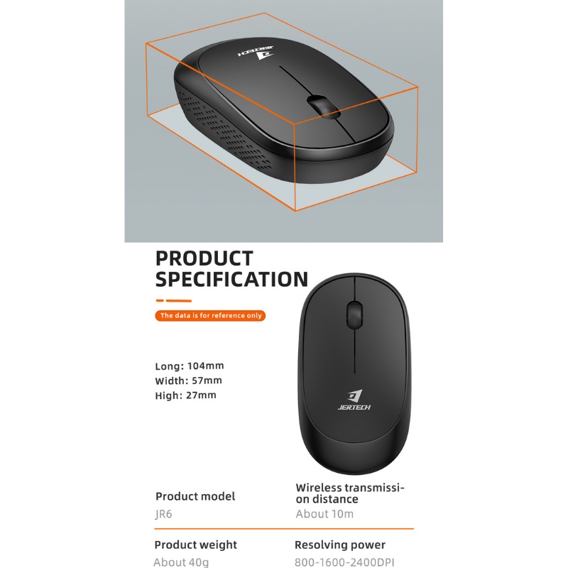 Mouse Wireless JR6 Slim and Comfortable Range 10meter - ACS