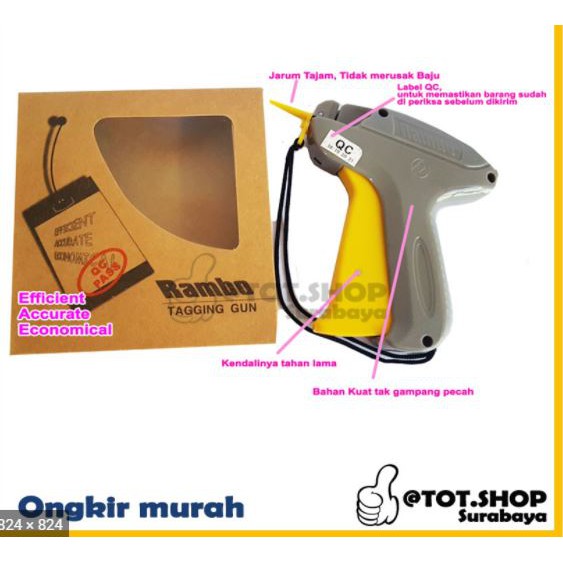 

BUNDLING Taggun Tembak Label Harga RAMBO + Benang Label Baju, Boneka 5000pcs