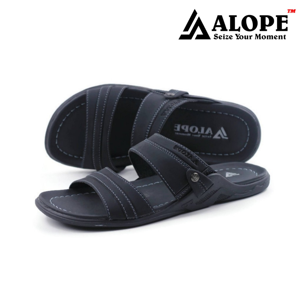 Sandal Kulit Alope H 06 Model Cowok Sendal Pria Kasual Ukuran 39 Sampai 43-2