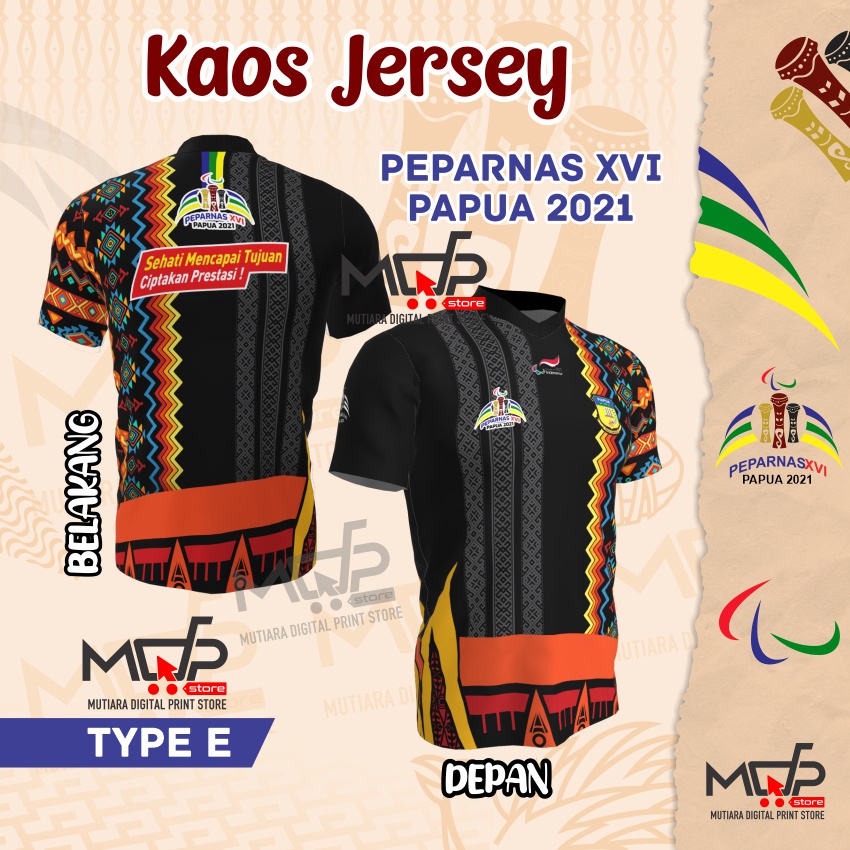 KAOS JERSEY PEPARNAS XVI PAPUA E PON PAPUA 2021 MDPRINSTRORE