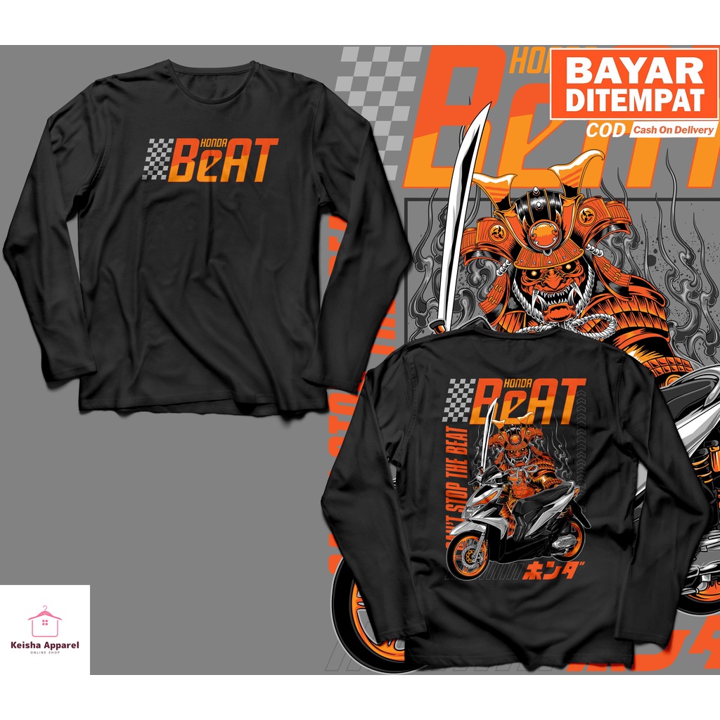 KAOS BAJU LENGAN PANJANG HONDA BEAT SAMURAI JEPANG KAOS BEAT PRIA WANITA
