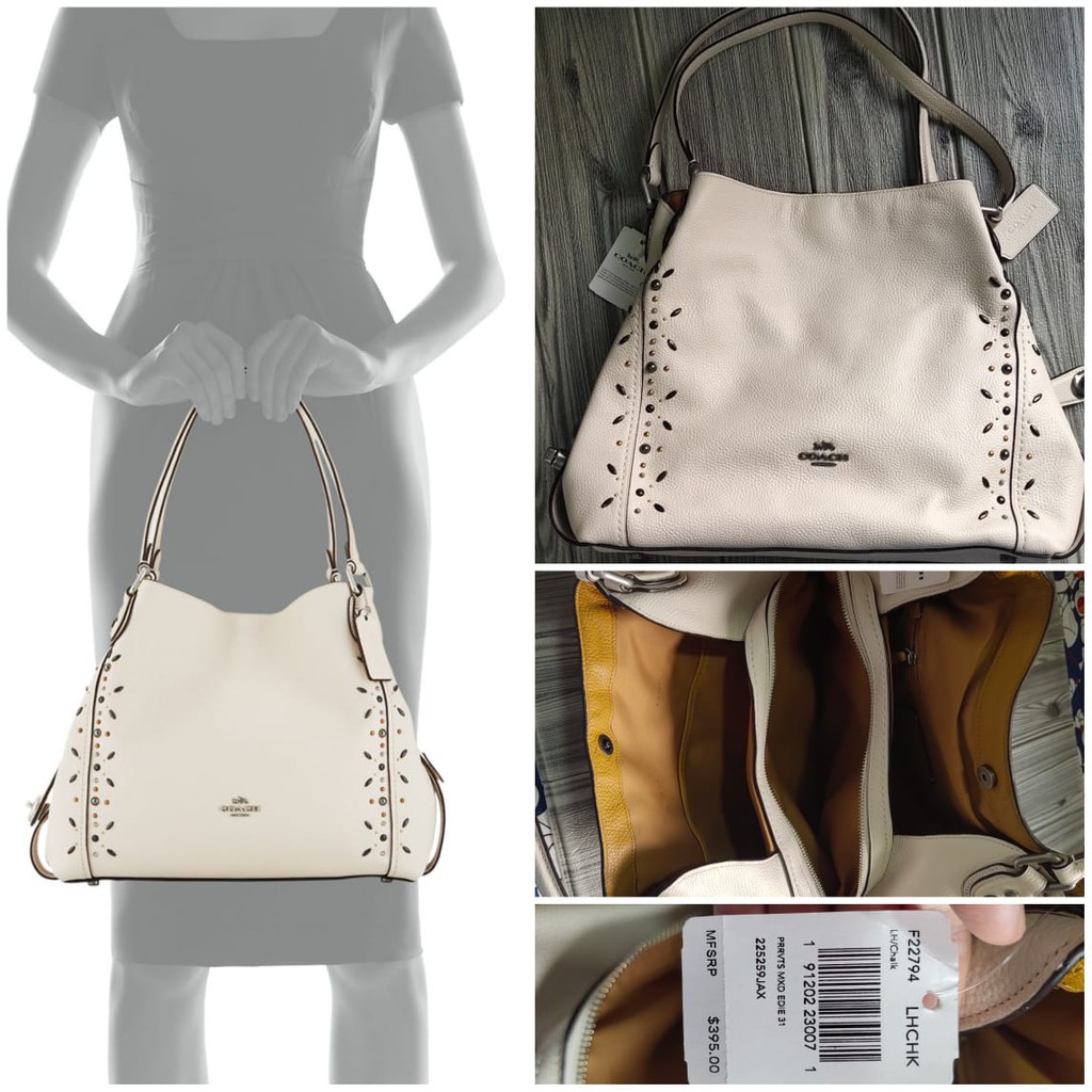 

COACH Edie Eddie 31 Rivet Chalk Original
