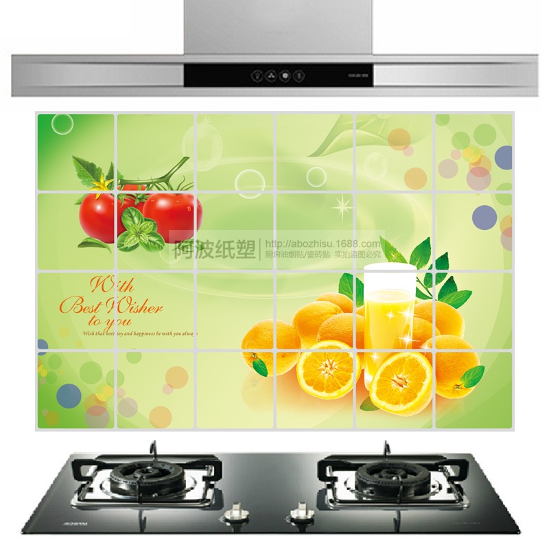 RELIZA Stiker Dapur Fruit Green Orange Juss (75x45) Kitchen Waterproof Oilproof Tahan Air Minyak TT-012