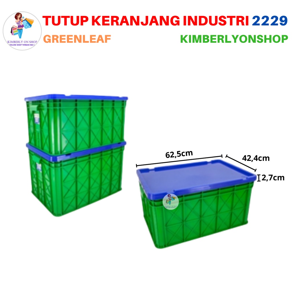 Tutup Keranjang Industri Box Container 2229 Green Leaf