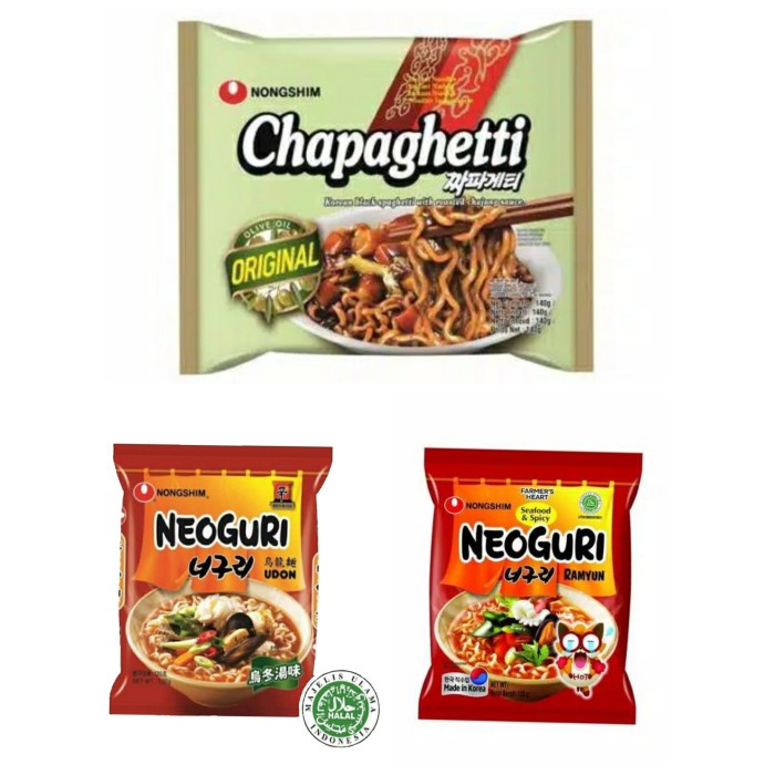 

Ss5Gg Logo Halal Chapaghetti + Neoguri 1 Set - Parasite Noodle Ramen Udon - Neoguri Udon