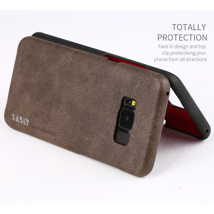 NEW SAMSUNG S8 EDGE S8+ PLUS LEATHER BACK COVER CASE HP X-LEVEL VINTAGE MIJOSHOP