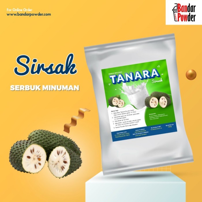 

DISKON - (BISA COD) Sirsak Powder - Bubuk Minuman Rasa Soursop - Original Plain Ice Blend