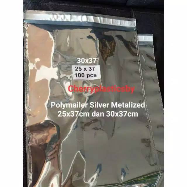 polymailer silver metalized 25x37 amplop plastik