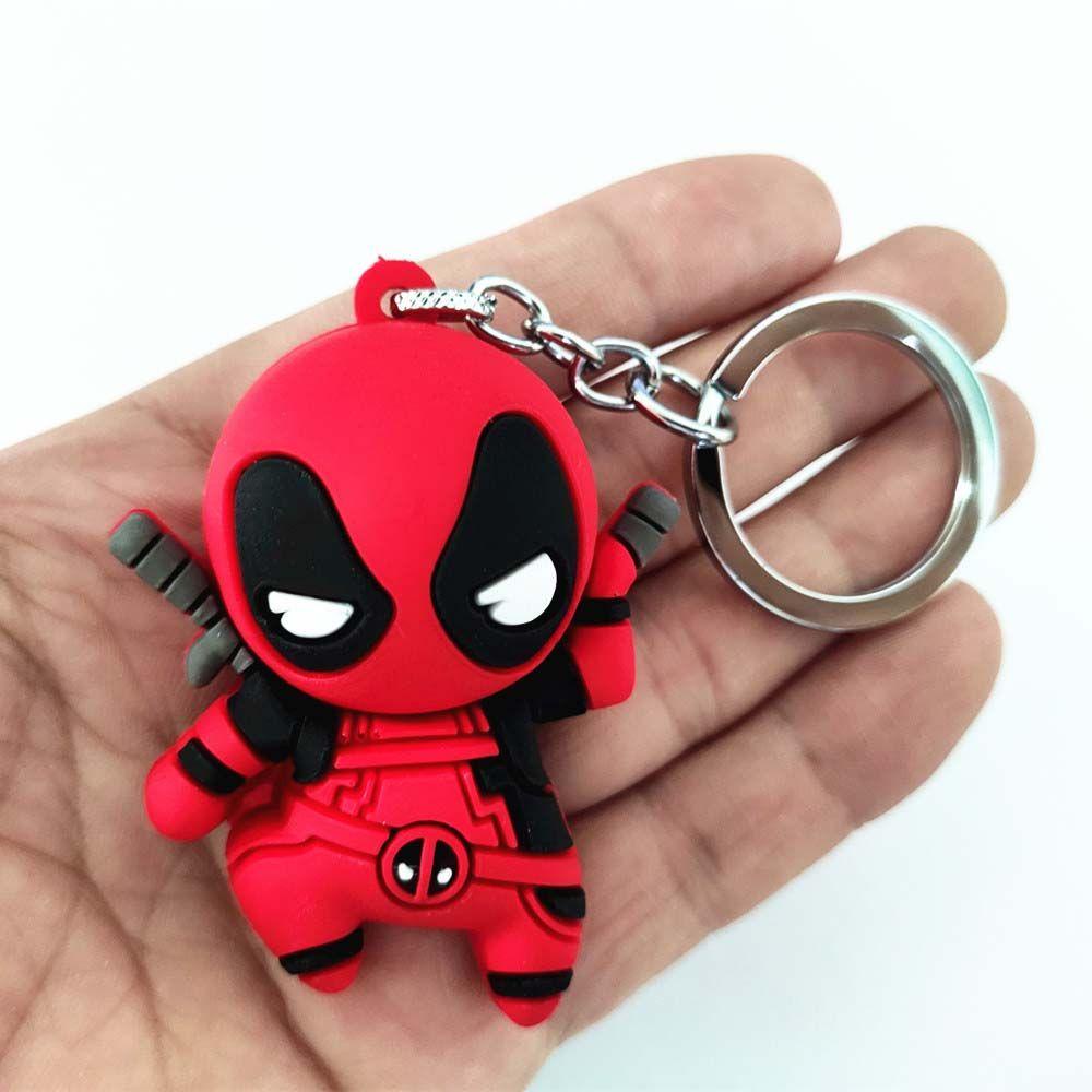 [Elegan] Deadpool Gantungan Kunci Deadpool Anime Liontin Animasi Peripheral Anime Mainan Spider Man Figure Keychain Tree Man Key Ring