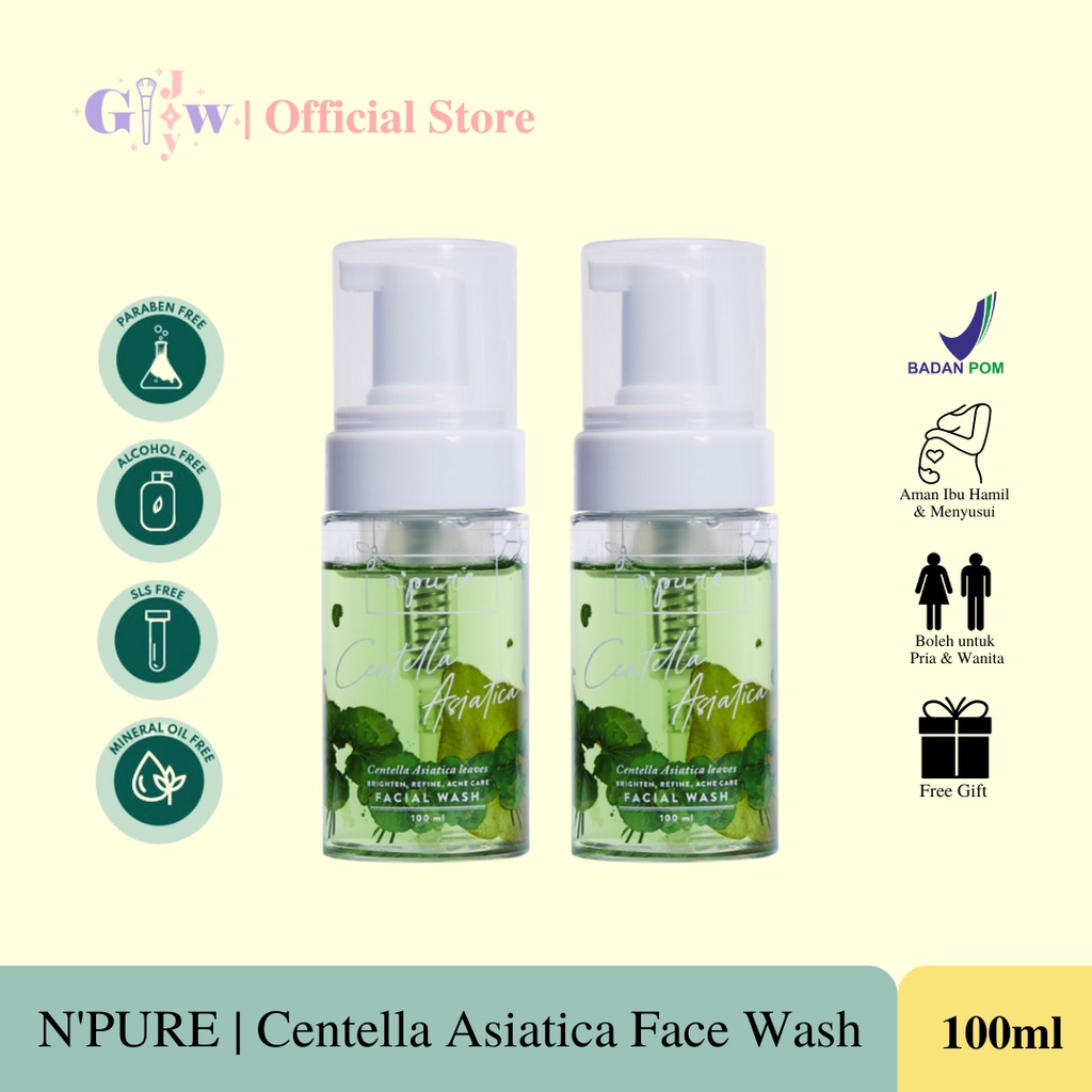 B06 N'PURE centella asiatica facial wash face cleanser cica npure wajah jerawat berjerawat original asli sabun cuci muka wajah pembersih toner pelembab minyak berminyak oily skin dry kering kecantikan murah serum essence scrub kosmetik foam