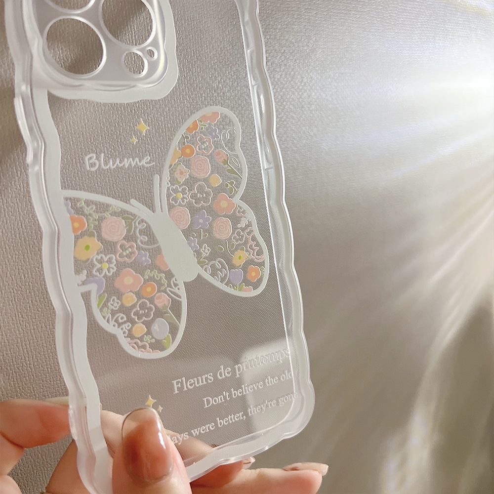 Casing Soft Case Silikon Motif Butterfly Wave Untuk IPhone 13 Pro Max