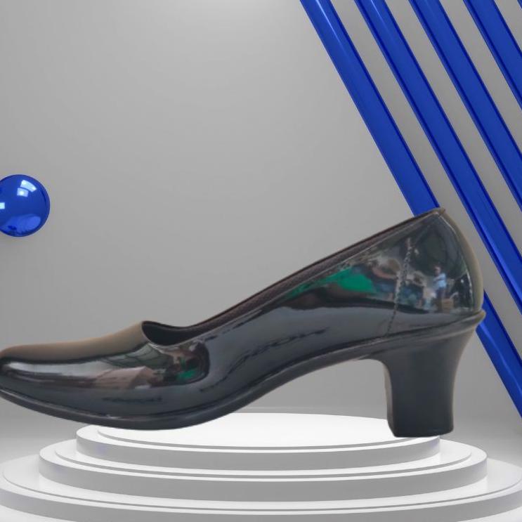 Grosir AGMGZ Mandiens Sepatu Pantofel Wanita (Hak 3,5,7 CM) PDH POLWAN KOWAD BHAYANGKARI Persit PSH PSK - Sepatu Kerja Wanita Hitam Kilap Kekinian Berkualitas Terbaik Branded 82 Murah Banget