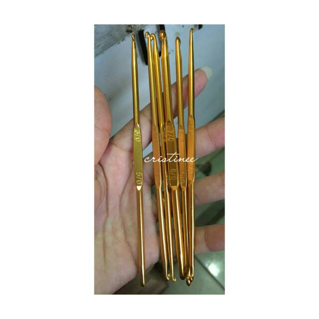 Hakpen aluminium double hook gold (1pcs)