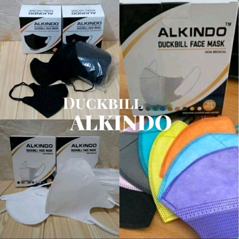 Duckbill Alkindo Bahan Non Woven / Masker duckbill Alkindo Semua Varian