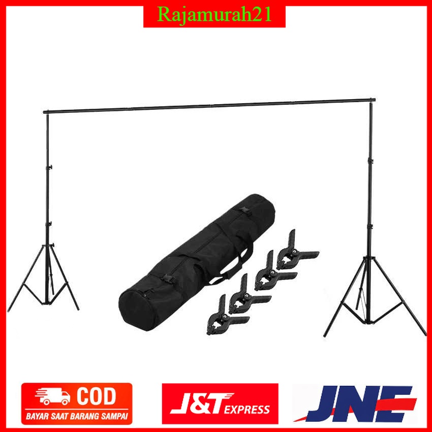 TaffSTUDIO Tripod T-Shaped Bracket Stand Backdrop Foto Studio Background Frame 280x300 cm