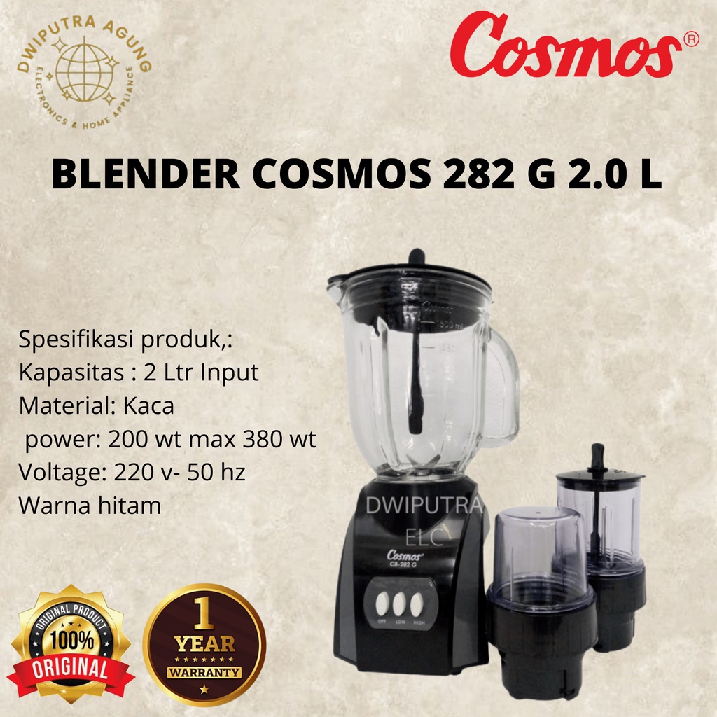 BLENDER COSMOS COUNTERTOP BLENDER CB-282G CB 282G / CB 282 G BERGARANSI