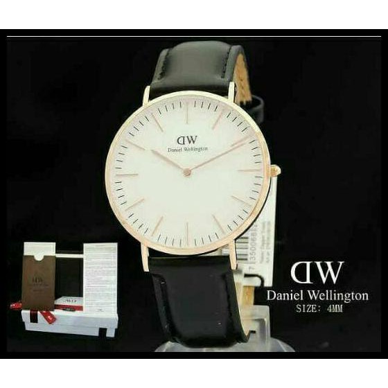 TERBARU JAM TANGAN DW KULIT PRIA OR WANITA / JTR 563 HITAM