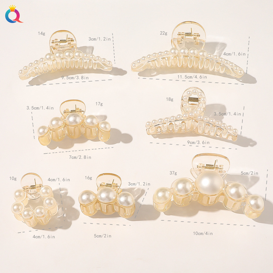 Jepit Rambut Model Cakar Aksen Mutiara Ukuran Besar Untuk Wanita