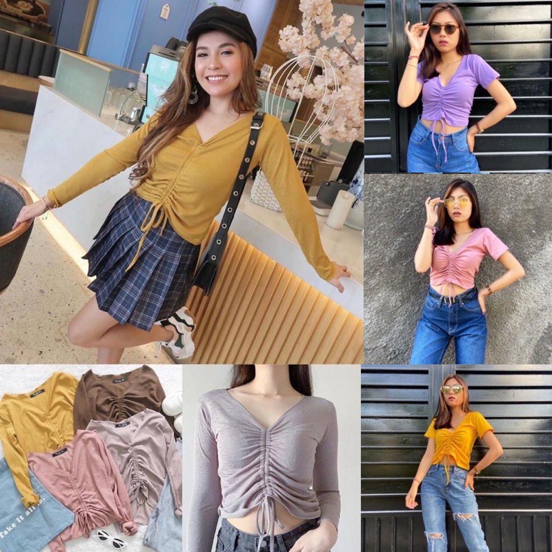 RX FASHION PHARSA SERUT CROP TOP / MOISHA TOP KERUT BAHAN SPANDEX FIT L