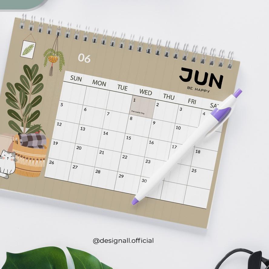 

Berkualitas! Designall Kalender Meja / Kalender Duduk Aesthetic Tahun 2022 - 2023 Spiral FM .,