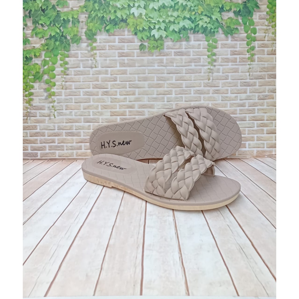 hys 2063 sandal karte wanita sandal jelly rajut peremuan terbaru produk impor-MOKA